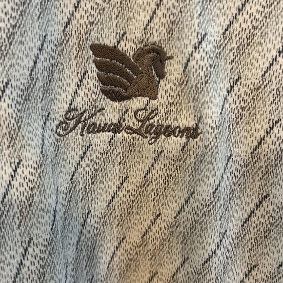 Axis LA Men Polo Golf Short Sleeve Shirt Tan Cream Kaui Lagoon Logo LARGE - Picture 3 of 8